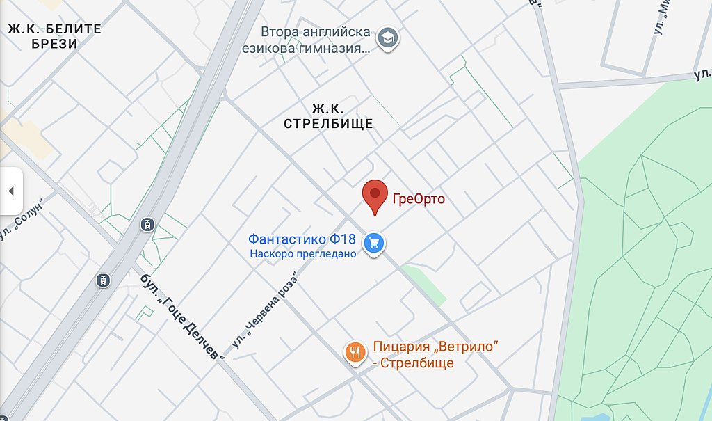 Локация на клиниката в София
